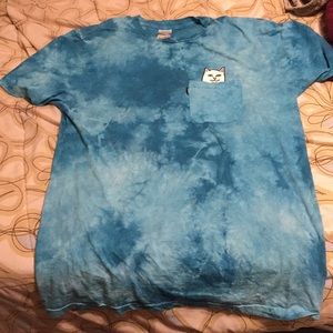 a blue tye dye ripndip tshirt